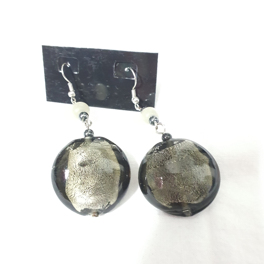Vintage Handblown Glass Dangle Earrings